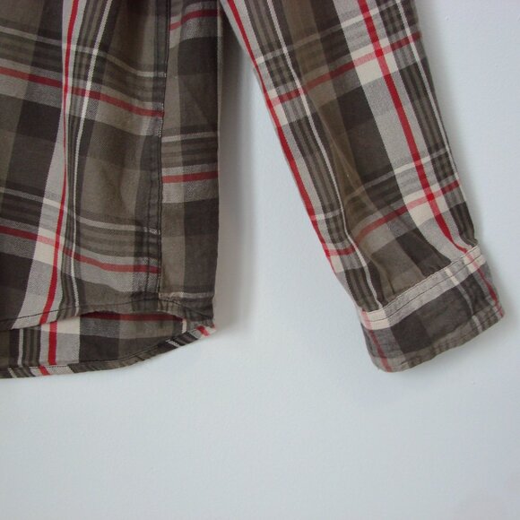 Ralph Lauren Denim & Supply Plaid Shirt Western Brown Tan Red XXL Extra Large - Picture 7 of 13